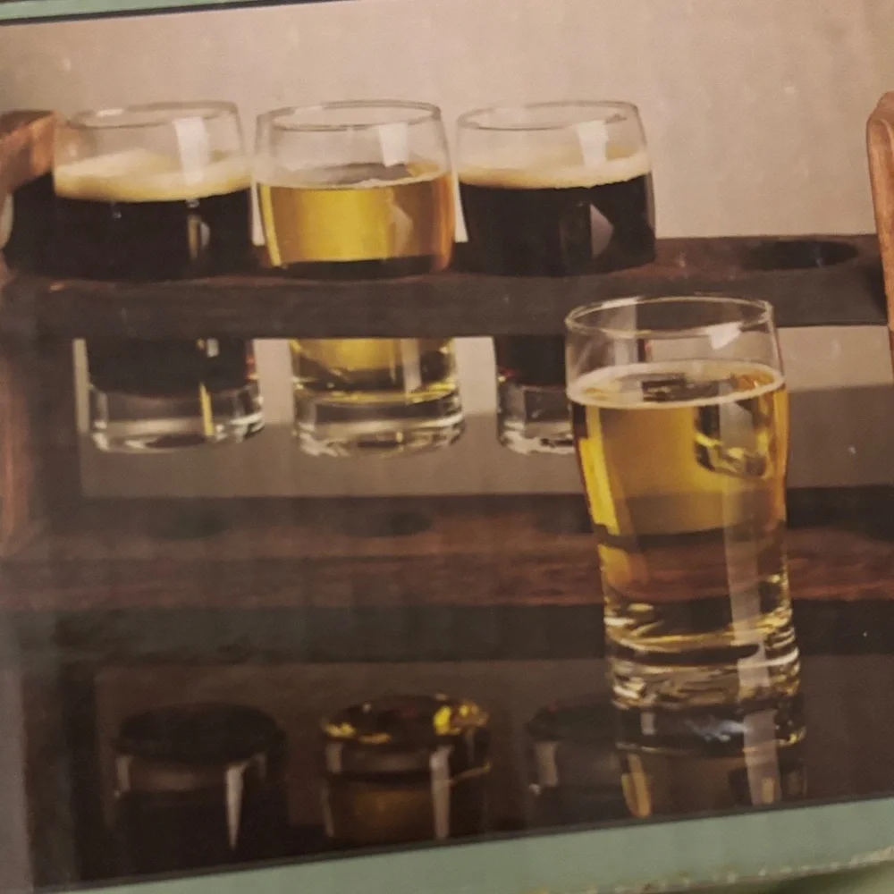 NIB Wooden Beer Tasting Flight